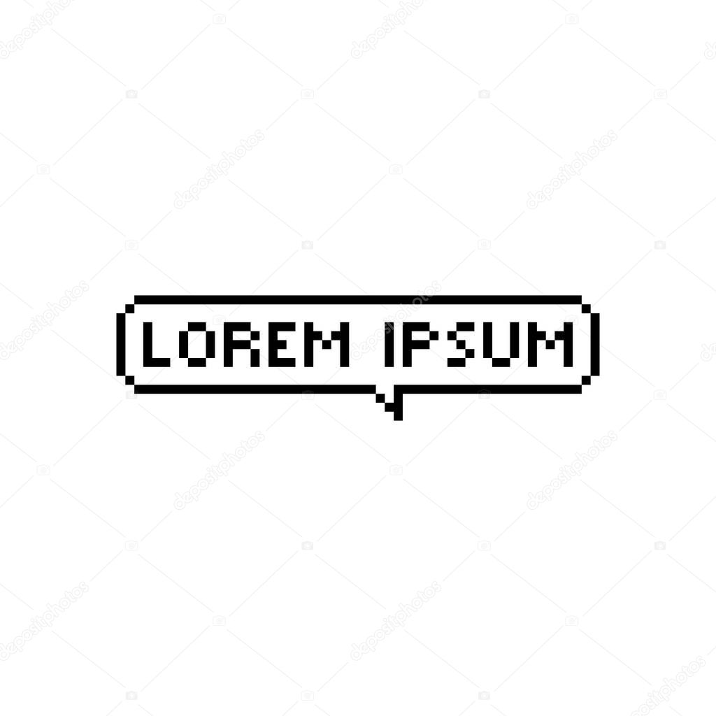 Lorem Ipsum pixel bubble speech - isolated vector illustration