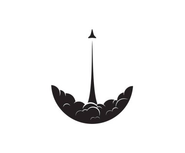 Beyaz arkaplanda roket fırlatma işlemi başarıyla tamamlandı - İzole Vektör Resimleri