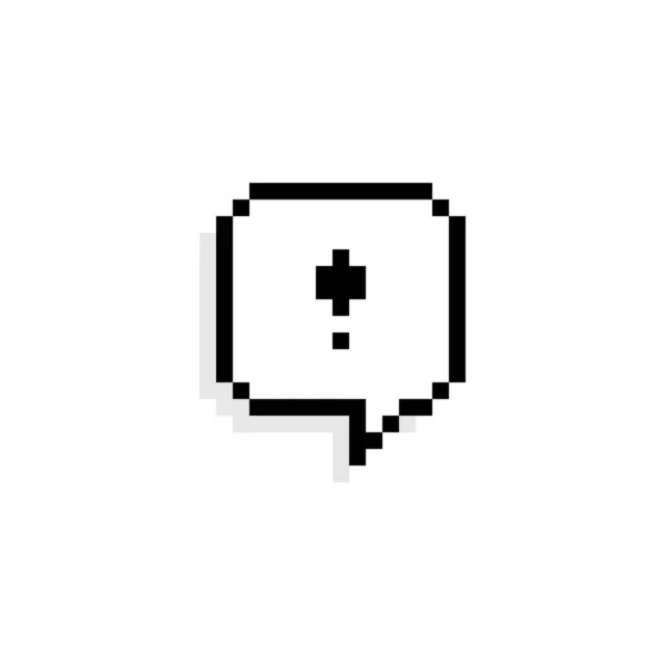 Piksel sanatı 8- bit konuşma balonu 8- bit ünlem işareti diyor - izole vektör illüstrasyonu