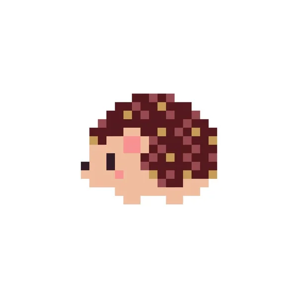 Pixel Art Bit Style Igel Isolierte Vektorillustration — Stockvektor