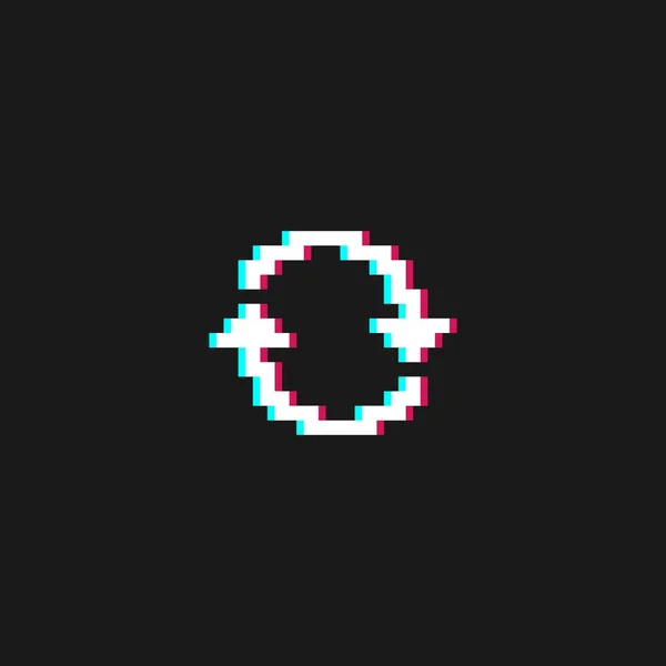 Pixel Art Icône Chargement Cercle Bits Avec Effet Bug Illustration Illustration De Stock