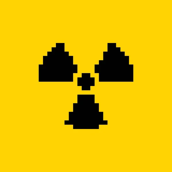 Danger Rayonnement Pixel Art Icône Symbole Danger Rayonnement Ionisant Bits Illustrations De Stock Libres De Droits