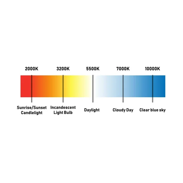 Renk Sıcaklığı Eğitim Skalası Kelvin Kırmızı Mavi Izole Vektör Illüstrasyonu Telifsiz Stok Illüstrasyonlar