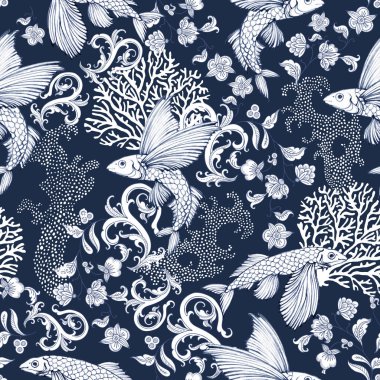 Tek renkli renklerde sanatsal deniz okyanusu arka plan