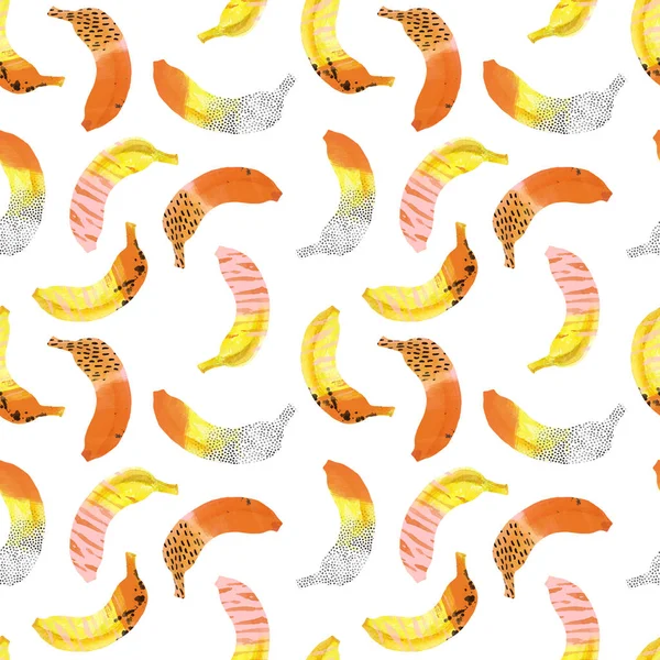 Веселі банани надруковані в стилі Мемфіс . — стокове фото
