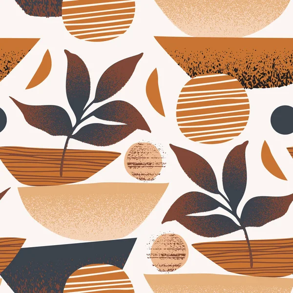 Abstrakter Minimaler Hintergrund Tropische Blattsilhouette Geometrische Form Grunge Textur Natürliche — Stockfoto