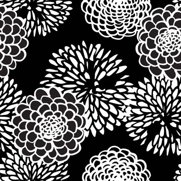 抽象的なラインアートの花の背景 抽象菊のシームレスなパターン ベクトル Eps 10最小花シームレスパターン テキスタイルデザインのための植物イラスト — ストック写真