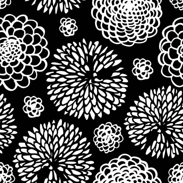 抽象的なラインアートの花の背景 抽象菊のシームレスなパターン ベクトル Eps 10最小花シームレスパターン テキスタイルデザインのための植物イラスト — ストック写真