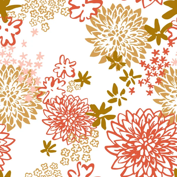 Абстрактна Хризантема Дрібні Квіти Безшовний Візерунок Осінній Квітковий Фон Саду — стокове фото