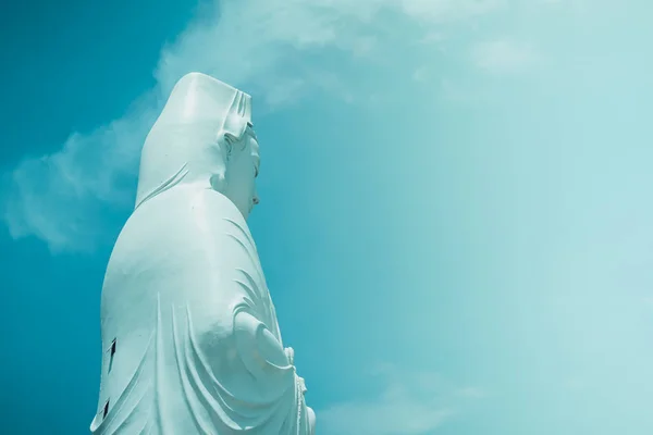 Величественный Вид Статуи Леди Будды Бодхисаттва Милосердия Пагоду Линь Унг — стоковое фото