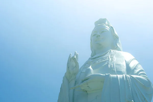 Fenséges Kilátás Hölgy Buddha Szobor Bódhiszattva Mercy Linh Ung Pagoda — Stock Fotó