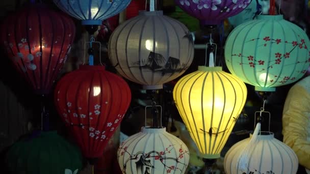 Beautiful Lantern Hoi Old Town Royalty High Quality Stock Footage — Stock Video