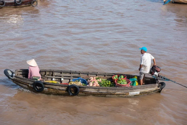 Cantho City Vietnam August 2018 Unidentified People Buy Sell Boat — Foto de Stock