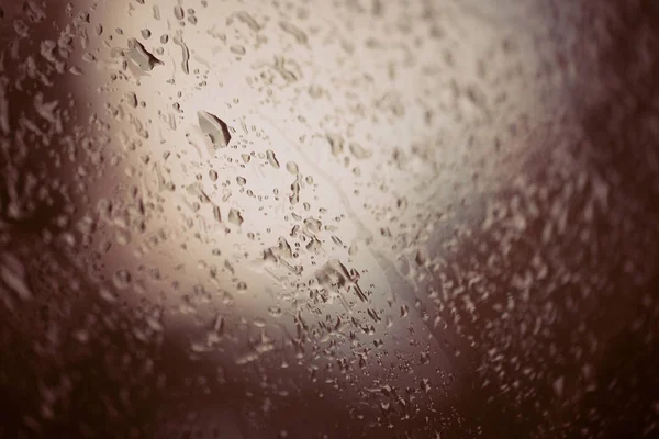 Water Rain Drops Steam Shower Window Glass Background Reflect Light — Stockfoto