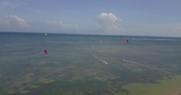 Phan Rang Vietnam 2018 Kiteboarding Kitesurfing Extrémní Sport Kitesurfing Tropických — Stock video