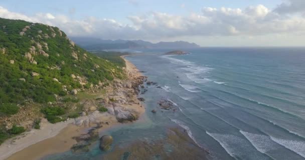 Vista Aérea Bela Praia Tropical Deserta Ilha Drone Imagens Estoque — Vídeo de Stock