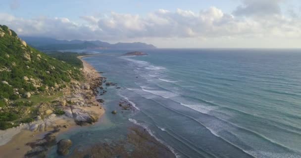 Vista Aérea Bela Praia Tropical Deserta Ilha Drone Imagens Estoque — Vídeo de Stock