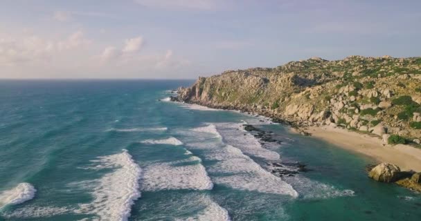 Vista Aérea Bela Praia Tropical Deserta Ilha Drone Imagens Estoque — Vídeo de Stock