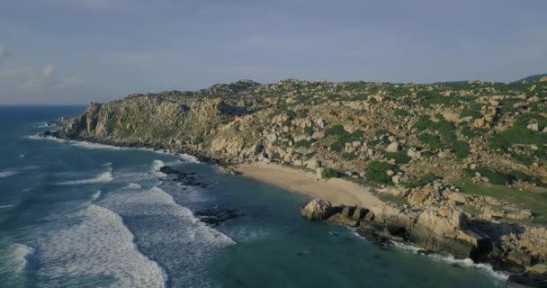 Vista Aérea Bela Praia Tropical Deserta Ilha Drone Imagens Estoque — Vídeo de Stock