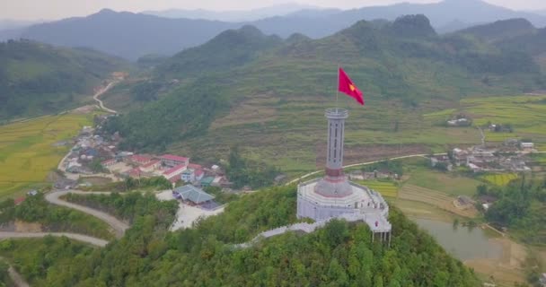 Torre Bandera Lung Imágenes Video Alta Calidad Lung Provincia Giang — Vídeo de stock