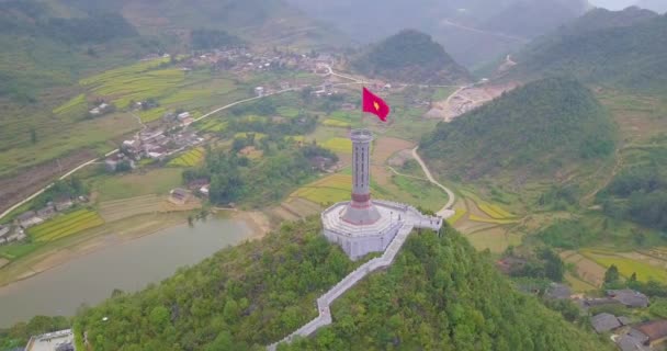 Torre Bandeira Lung Imagens Imagens Alta Qualidade Mastro Bandeira Lung — Vídeo de Stock