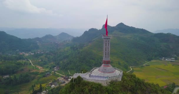 잘라내기 플래그 타워입니다 로열티 비디오 베트남에서에서 깃대의 Lungcu은 중국을 국가에서 — 비디오