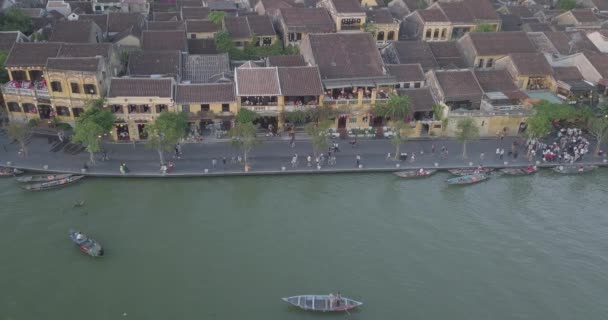 Vue Aérienne Hoi Une Vieille Ville Hoian Ancienne Ville Redevance — Video