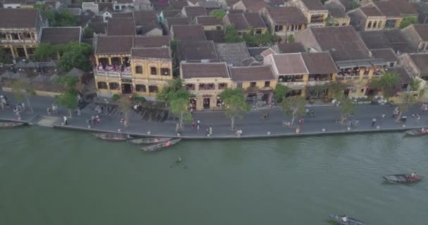 Widok Lotu Ptaka Hoi Old Town Lub Hoian Starożytnego Miasta — Wideo stockowe