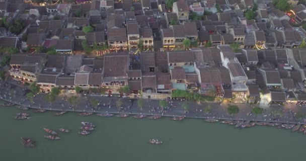 Luchtfoto Van Hoi Een Oude Stad Oude Stad Hoian Royalty — Stockvideo