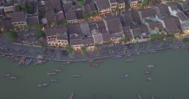 Aerial View Hoi Old Town Hoian Ancient Town Royalty High — Stock Video