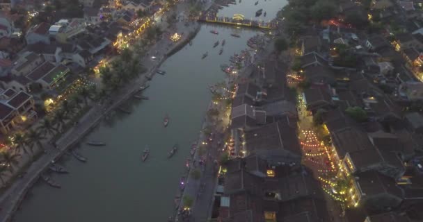 Widok Lotu Ptaka Hoi Old Town Lub Hoian Starożytnego Miasta — Wideo stockowe