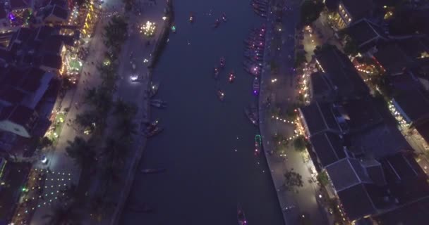 Luchtfoto Van Hoi Een Oude Stad Oude Stad Hoian Royalty — Stockvideo