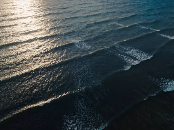 Luchtfoto Uitzicht Zee Bovenaanzicht Geweldige Natuur Achtergrond Blauwe Kleur Van — Stockfoto