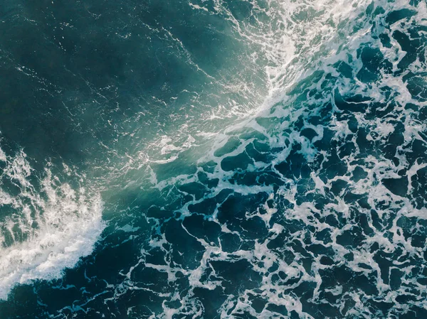 Vista Aérea Bela Ondas Mar Drone Imagem Estoque Cor Azul — Fotografia de Stock