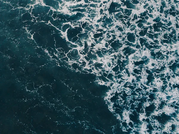 Vista Aérea Bela Ondas Mar Drone Imagem Estoque Cor Azul — Fotografia de Stock