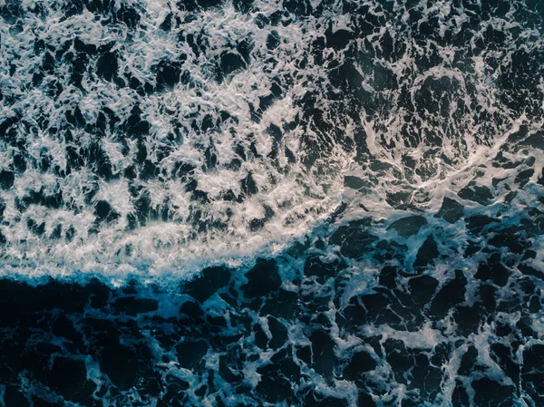 Vista Aérea Bela Ondas Mar Drone Imagem Estoque Cor Azul — Fotografia de Stock