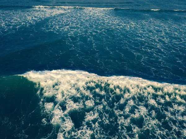 Вид Воздуха Морские Волны Беспилотника Складское Изображение Голубого Цвета Океанской — стоковое фото