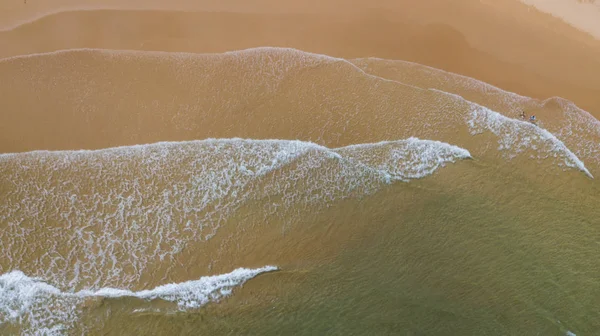 Vista Aérea Bela Ondas Mar Areia Drone Imagem Estoque Água — Fotografia de Stock