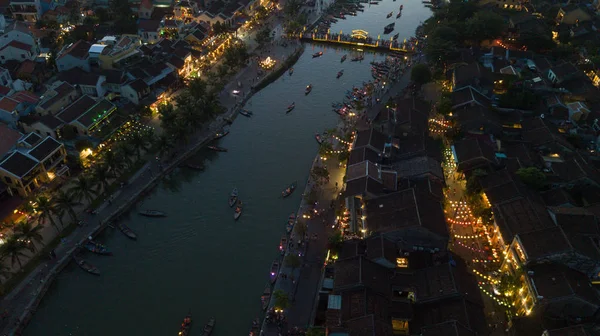Aerial View Hoi Old Town Hoian Ancient Town Night Royalty — Stock Photo, Image
