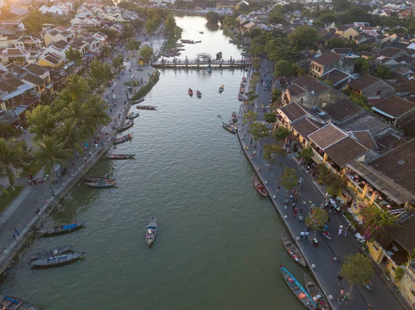 Légifelvételek Panorama Hoi Régi Város Vagy Hoian Ősi Város Jogdíj — Stock Fotó