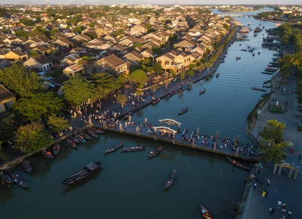 Vista Aérea Hoi Casco Antiguo Ciudad Antigua Hoian Royalty Imagen —  Fotos de Stock