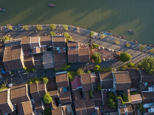 Vista Aérea Hoi Casco Antiguo Ciudad Antigua Hoian Royalty Imagen — Foto de Stock