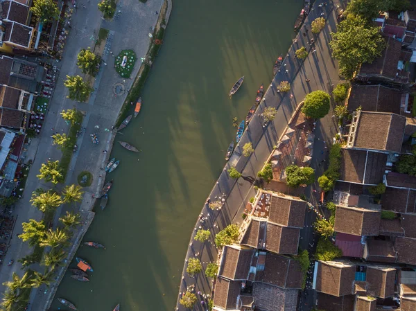 Havadan Görünümü Hoi Eski Bir Şehir Veya Hoian Antik Kenti — Stok fotoğraf