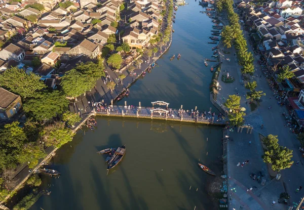 Havadan Görünümü Hoi Eski Bir Şehir Veya Hoian Antik Kenti — Stok fotoğraf