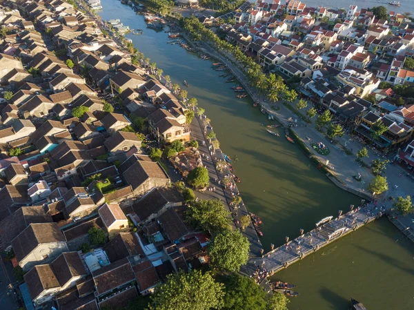 Légifelvételek Hoi Régi Város Vagy Hoian Ősi Város Jogdíj Magas — Stock Fotó