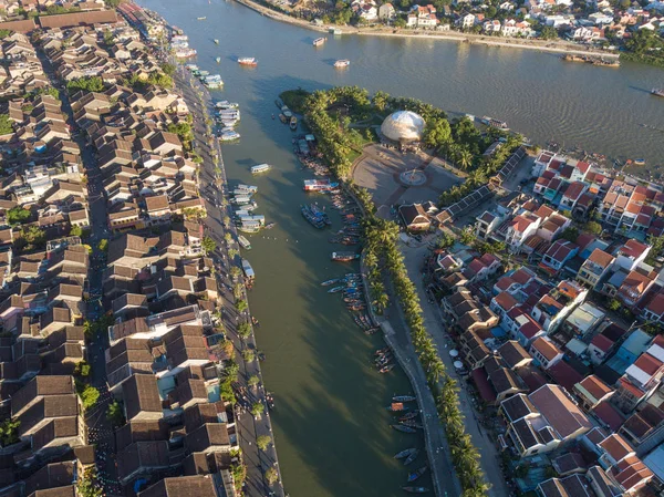 Havadan Görünümü Hoi Eski Bir Şehir Veya Hoian Antik Kenti — Stok fotoğraf