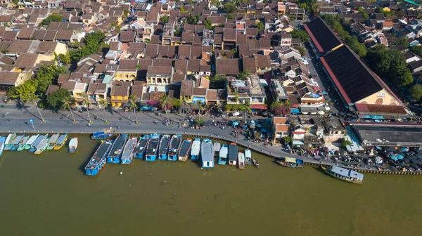Luchtfoto Panorama Van Hoi Een Oude Stad Oude Stad Hoian — Stockfoto