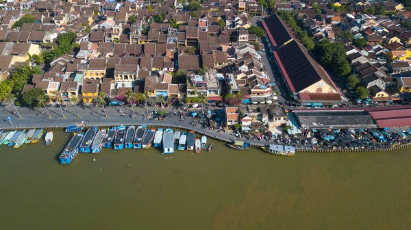 Panorama Des Hoian Marktes Luftaufnahme Von Hoi Eine Alte Stadt — Stockfoto