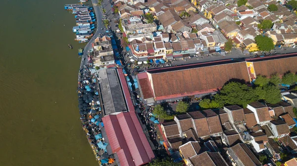Panorama Van Tuinhotel Markt Luchtfoto Van Hoi Een Oude Stad — Stockfoto