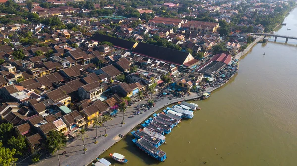 Légifelvételek Panorama Hoi Régi Város Vagy Hoian Ősi Város Jogdíj — Stock Fotó